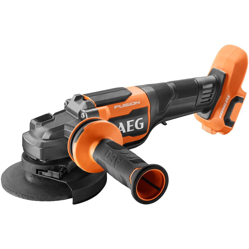 AEG 18V FUSION 125mm Paddle Switch Angle Grinder (A18FSAG1250) in action 