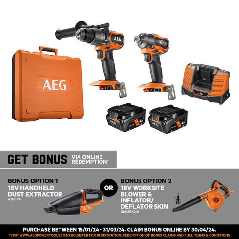 AEG 18V 4.0Ah 2 Piece Combo Kit