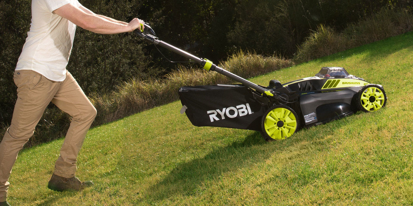 Ryobi petrol mulch and clearance catch lawn mower